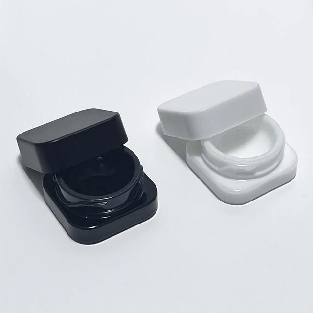 9ML 9g Square white glass black Jars Concentrate Containers Child Resistant Cap Child-Proof