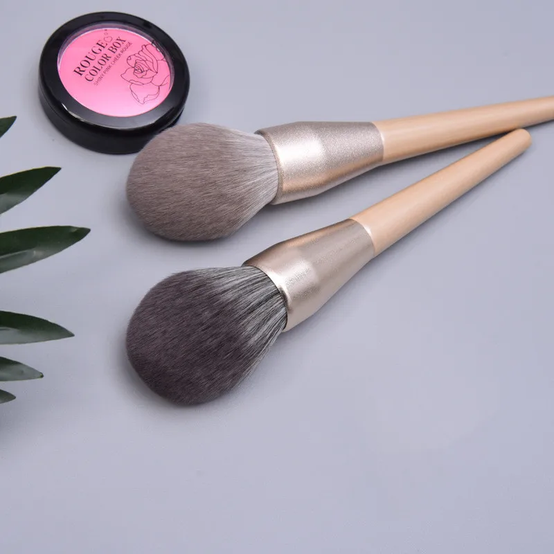 Single Vegan Large Powder Brush Wooden Handle Soft Powder Brush Beauty