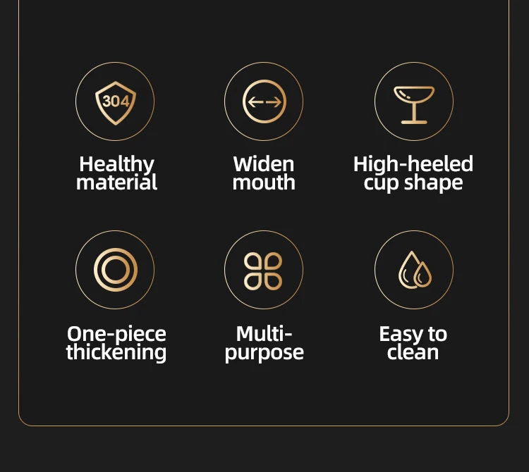 Fast Shipment Golden High Frost-proof Bottom Round Food Safety Metal Yogurt Juice Cocktail Wine Stainless Steel Ice Cream Cup