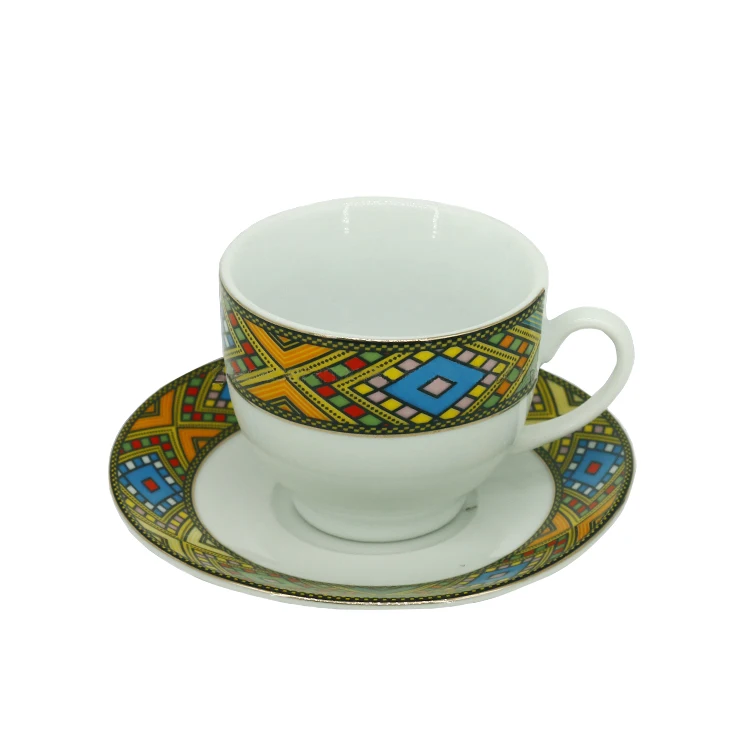 ethiopian eritrean coffee cups tilet edition full set 17pcs comes with 6 cups 6 saucer coffee and sugar+milk pot