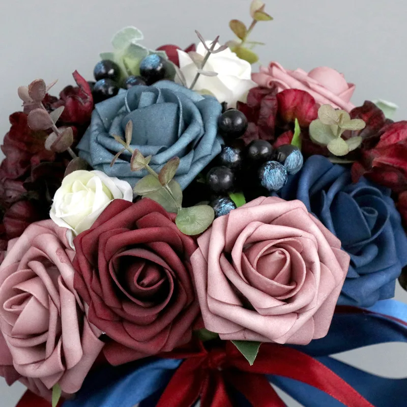 2024 2024 Wholesale Artificial Rose Bride Holding Flower Bunch For