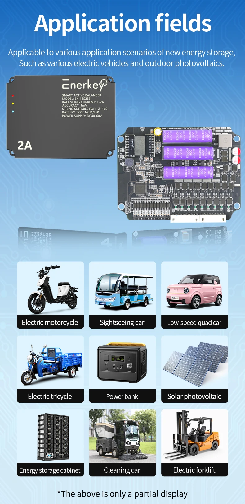 Enerkey Battery Smart Active Balancer Inverter BMS with 15S-16S 100A ...