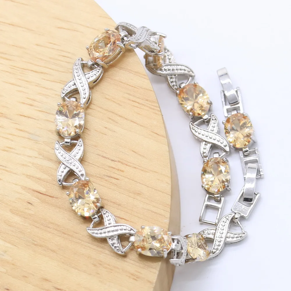 Women's Stylish Geometric Alloy Bracelet Custom Zircon Trendy Wedding Anniversary Jewelry for Parties Birthdays Bridal Gifts