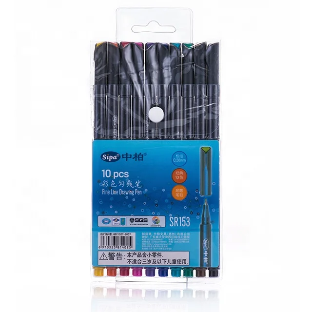 sipa sr153 10 fineliner color pens