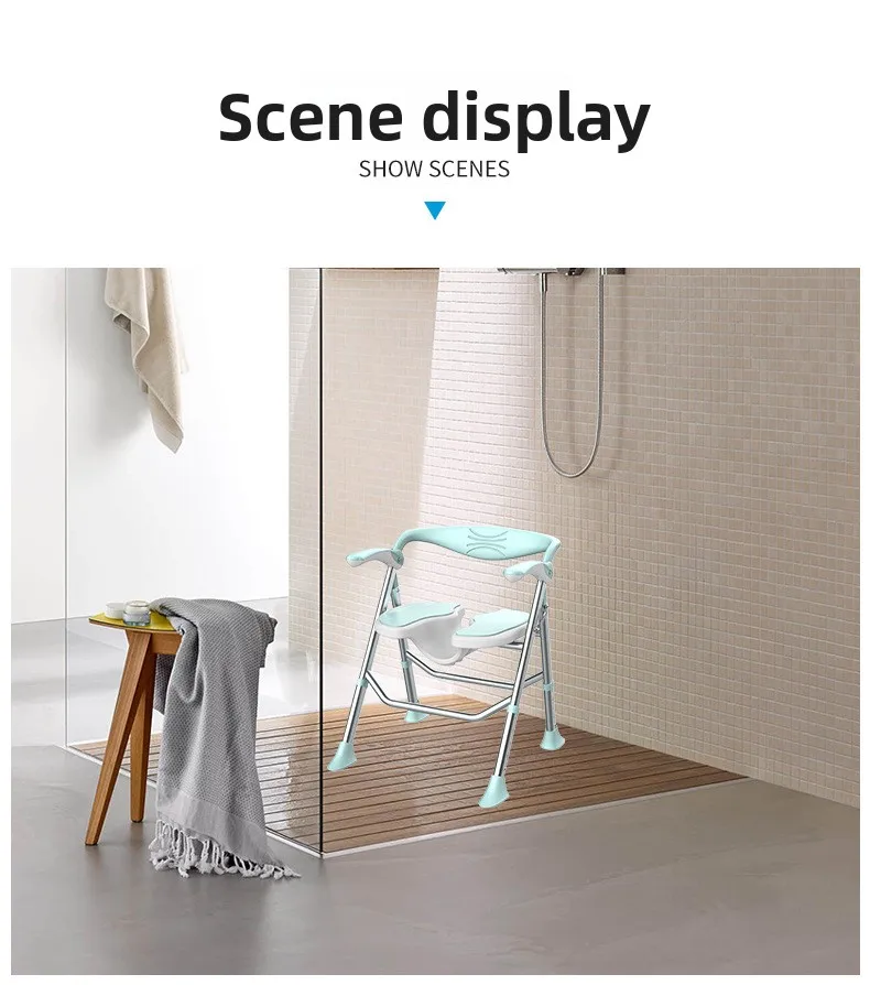 product alloy shower chair for elderly folding bath chair with anti slip feature convenient bathroom safety equipment-12