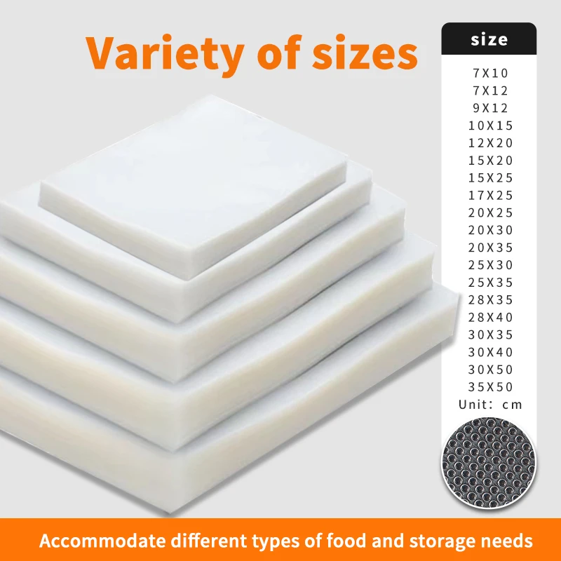 Изготовленный на заказ логотип тисненый прозрачный вакуумный мешок Многоразовые Пакеты для хранения пищевых продуктов нейлоновые вакуумные пластиковые пакеты