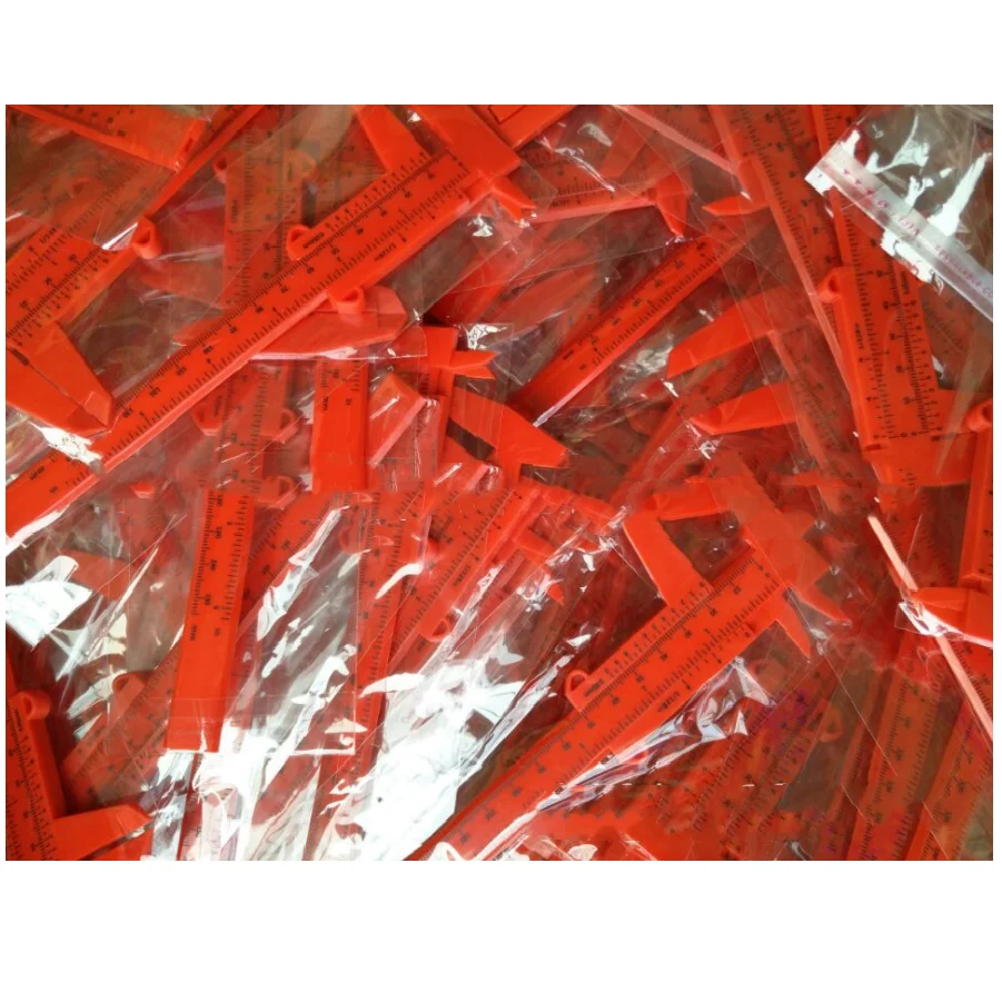wholesale Vernier caliper 150mm Plastic Slide Caliper Ruler White Red Blue Black Individually packaged Measure Eyebrow Distance