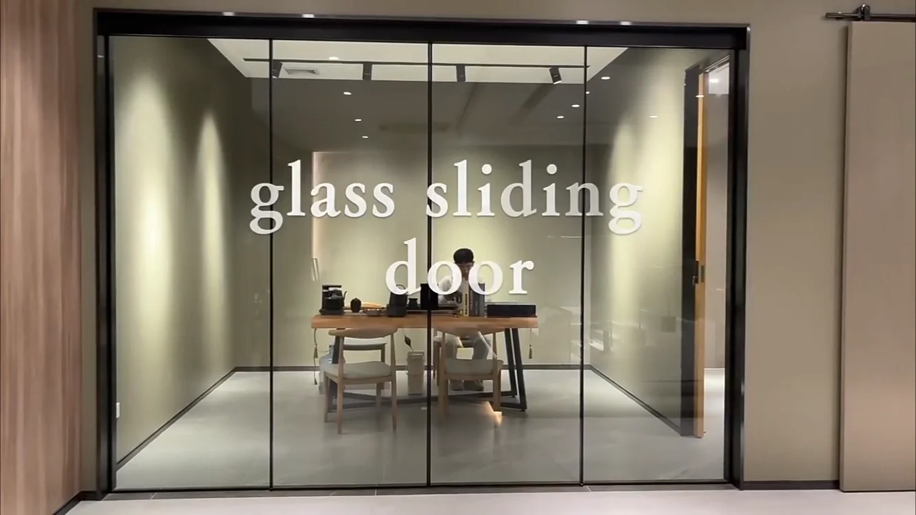 Hdsafe Frame Aluminium Office Sliding Door Wall Mounted Sliding Glass