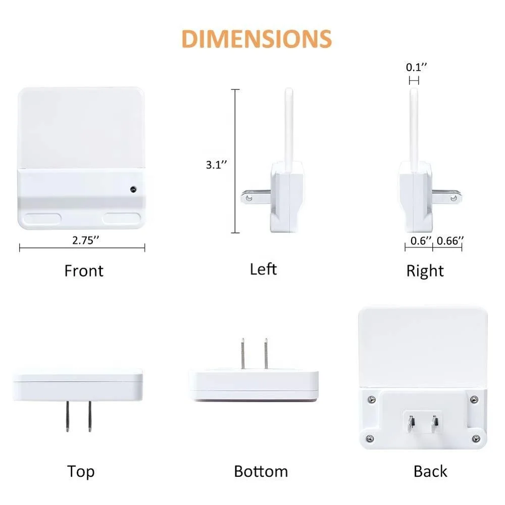 Приглушаемый светодиодный ночник с датчиком фотоэлемента, меняющим цвет, светодиодный ночник с вилкой Стандарта США