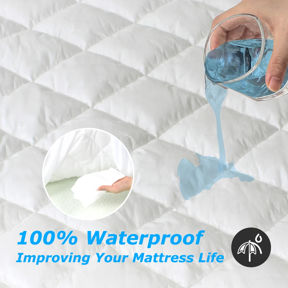 Factory Custom Bed Bug Proof Breathable Microfiber Quilted Waterproof Mattress Protector Cover