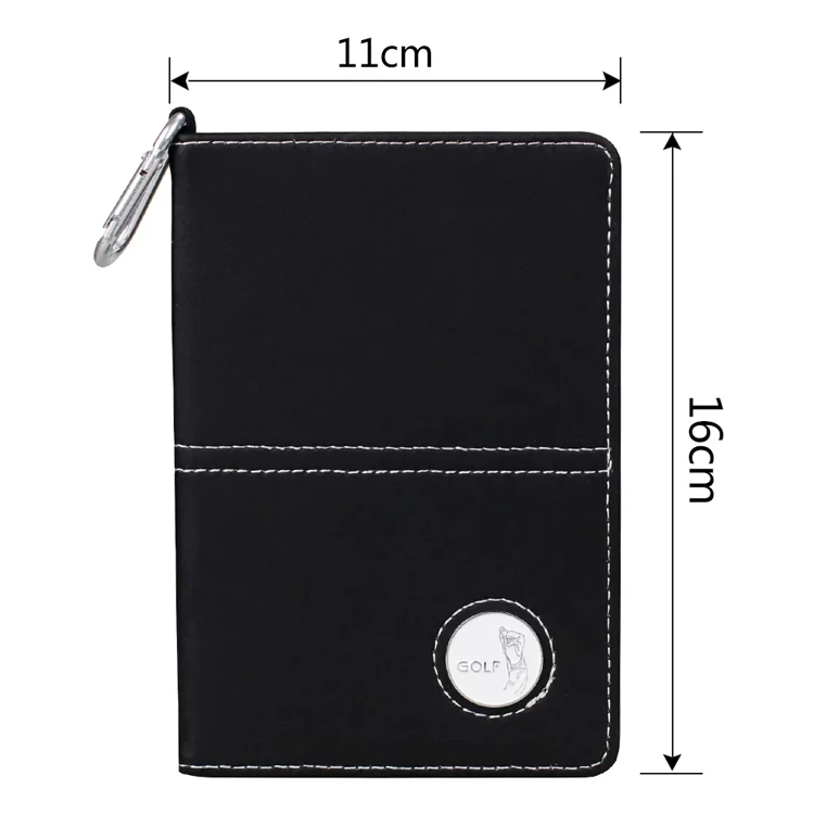 Custom Magnetic Golf Ball Marker Black PU  Leather Golf Score Card Holders supplier