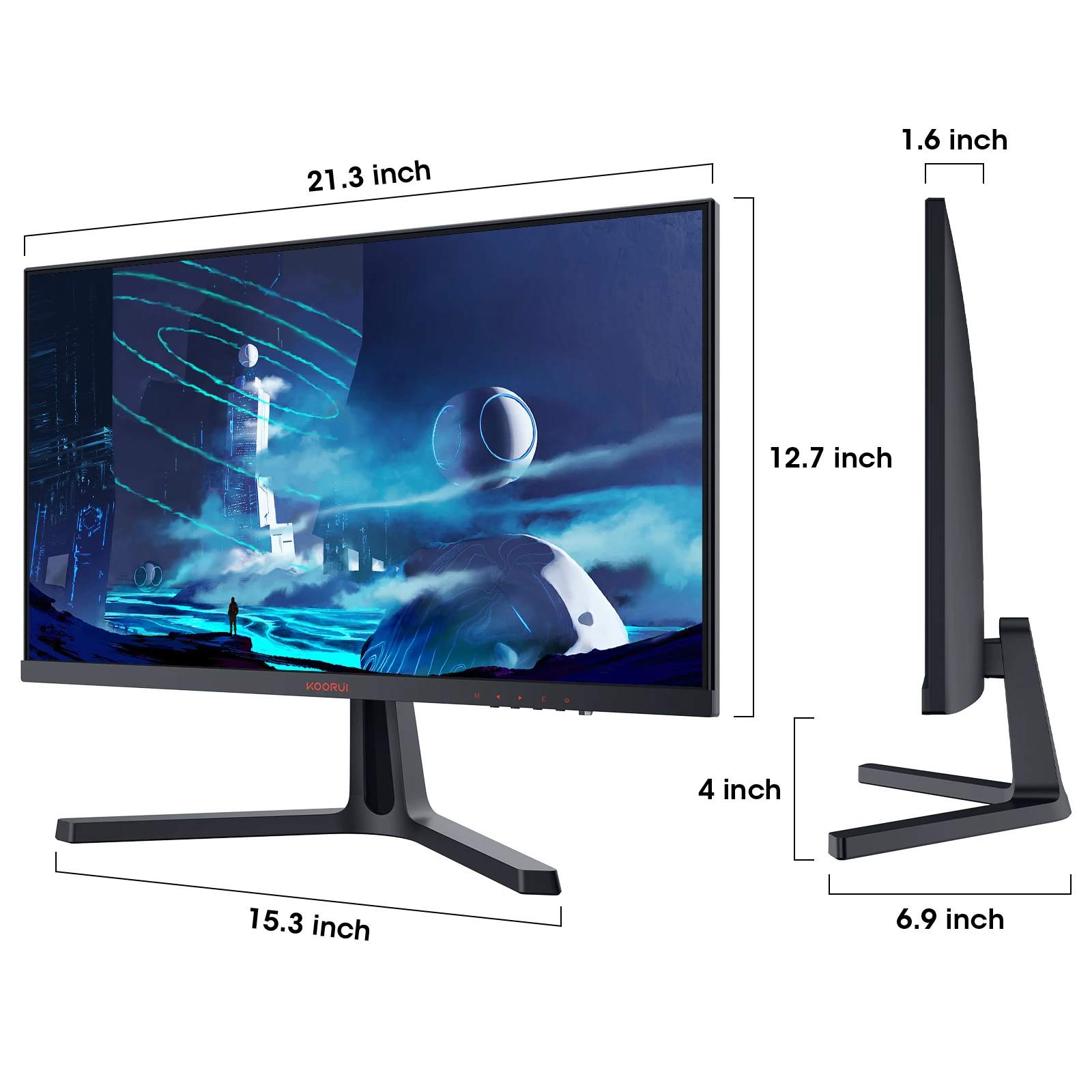 KOORUI 24英寸电脑显示器-FHD 1080P 165Hz VA 1ms电脑游戏显示器