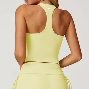 Custom Logo Wholesale Soft Sleeveless Athletic Clothings Apparel Women Gym Yoga Top Fitness Vest Tank Top