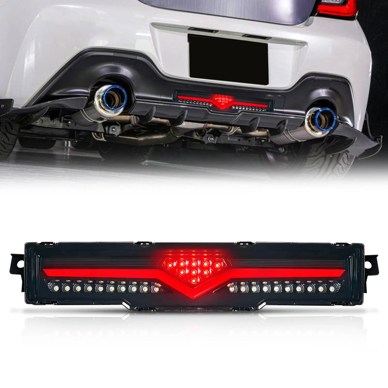 New LED Running Tail Lights For Toyota GT86 Rear Bumper Lights For Subaru Brz 2022-2025 Reverse