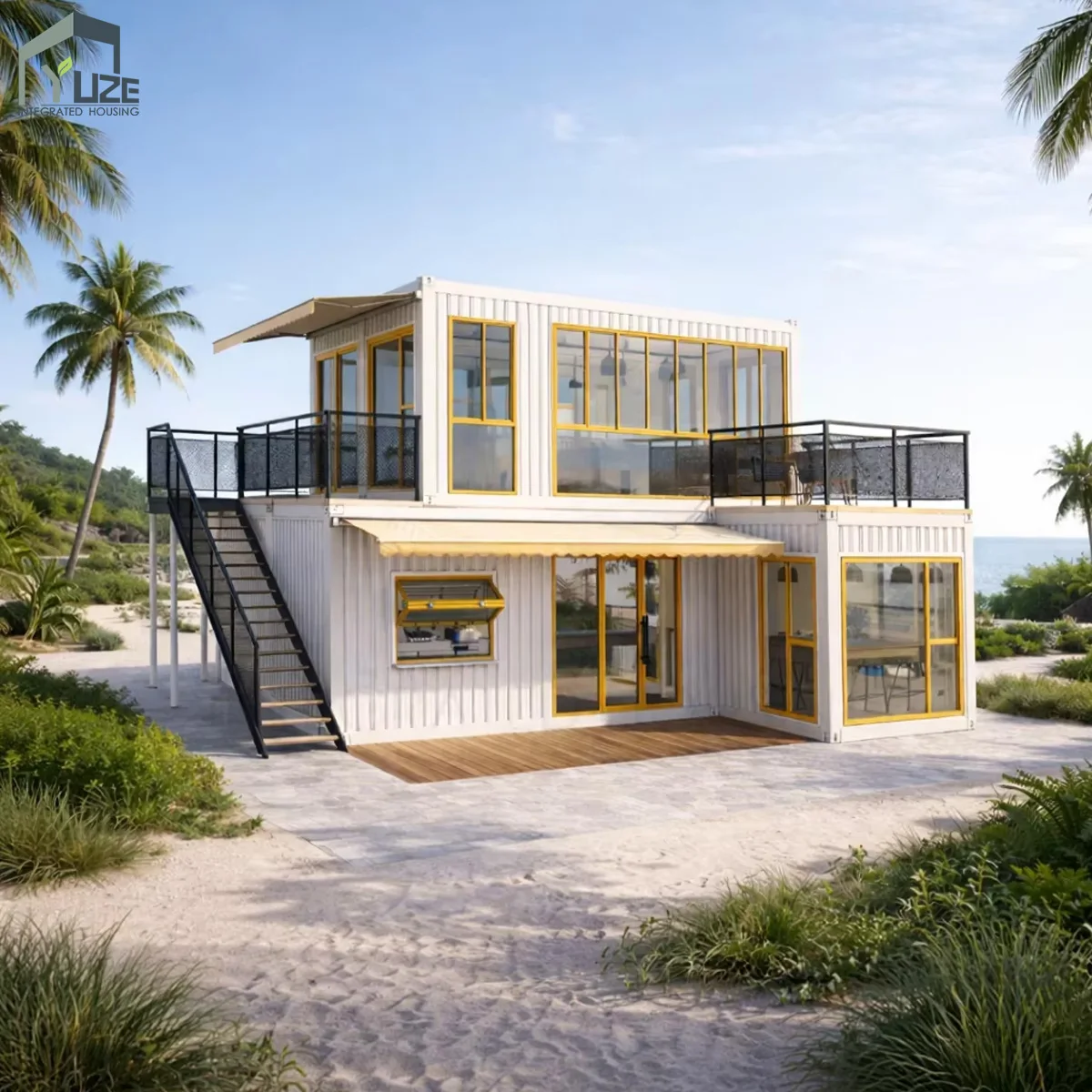 Custom Design Steel Structure Mobile 2 Story Prefab Fully Equipped Commercial Modular Shipping Container House for Restaurant