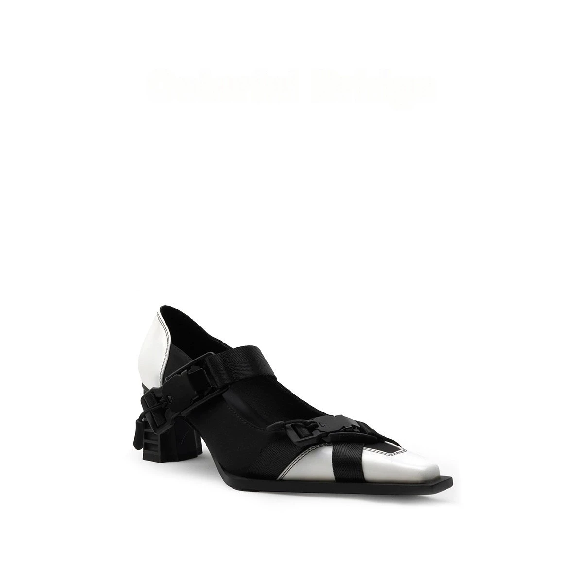 Summer Outdoor Square Toe Chunky Heel Women Mary Jane Belt Buckle Contrast Design High Heel Pumps - Image 3