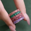 Anillo de oro macizo de 14 quilates con piedra labio cultivada