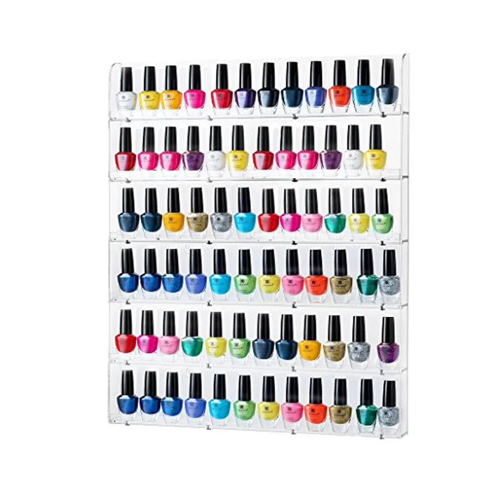 Acrylic Nail Polish Wall Rack Display,Custom Acrylic Wall Shelf For