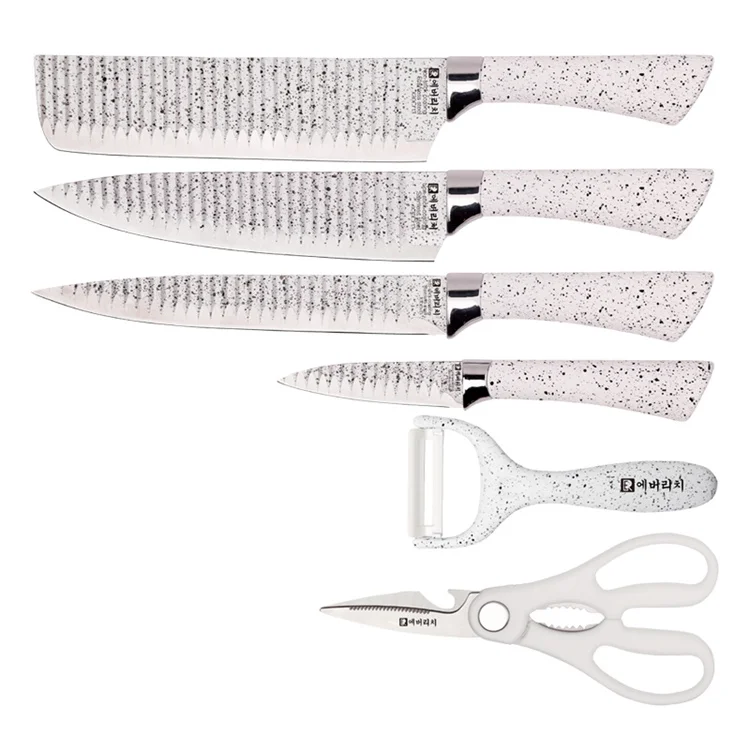 Набор кухонных ножей 6 шт., роскошные аксессуары для готовки, белый цвет