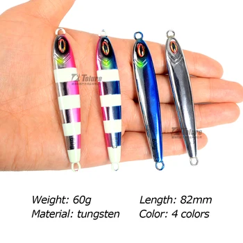 Hot Sale 60g Luminous Tungsten Steel Jig Without Hook Metal Fishing Spoon Lure Tungsten Hard Fish Jig Lure – Metal Jig – view 4
