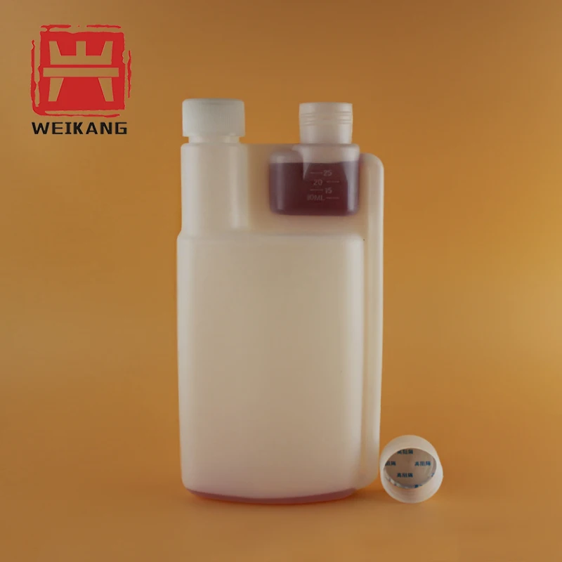 100ml 250ml 500ml 1000ml HDPE Plastic Laboratory Twin Neck Bottle Dispenser Double Dual Chamber Measuring Dosing Bottle for test