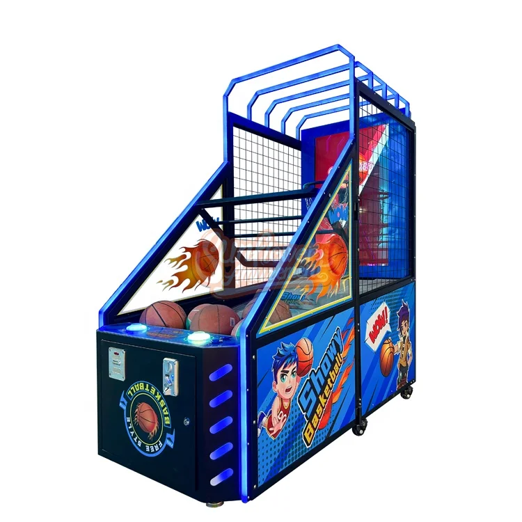 Coin Operated Kids Arcade Game Machine Electronic Indoor Sports Mini Basketball Shooting Game With Screen