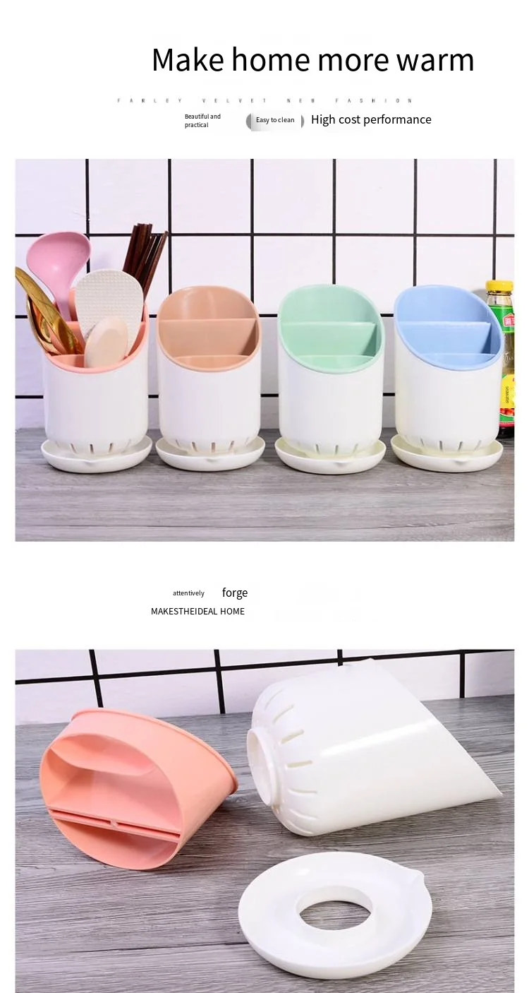 Detachable plastic double decker utensible fork holder Spoon container Kitchen container Utensible container factory