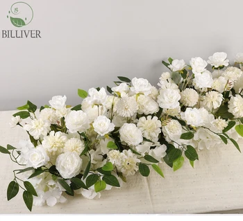 Wedding Background stage welcome decoration flower Road Hotel stage artificial white flower centerpieces wedding decoration