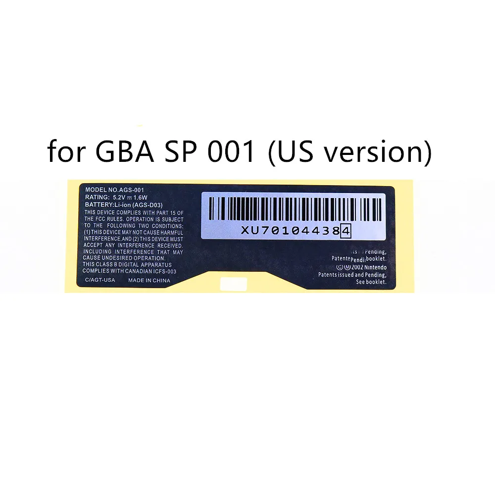 New Label Back Sticker Replacement for GB Advance SP for GBA/GBA SP/GBC/GBP Game Console
