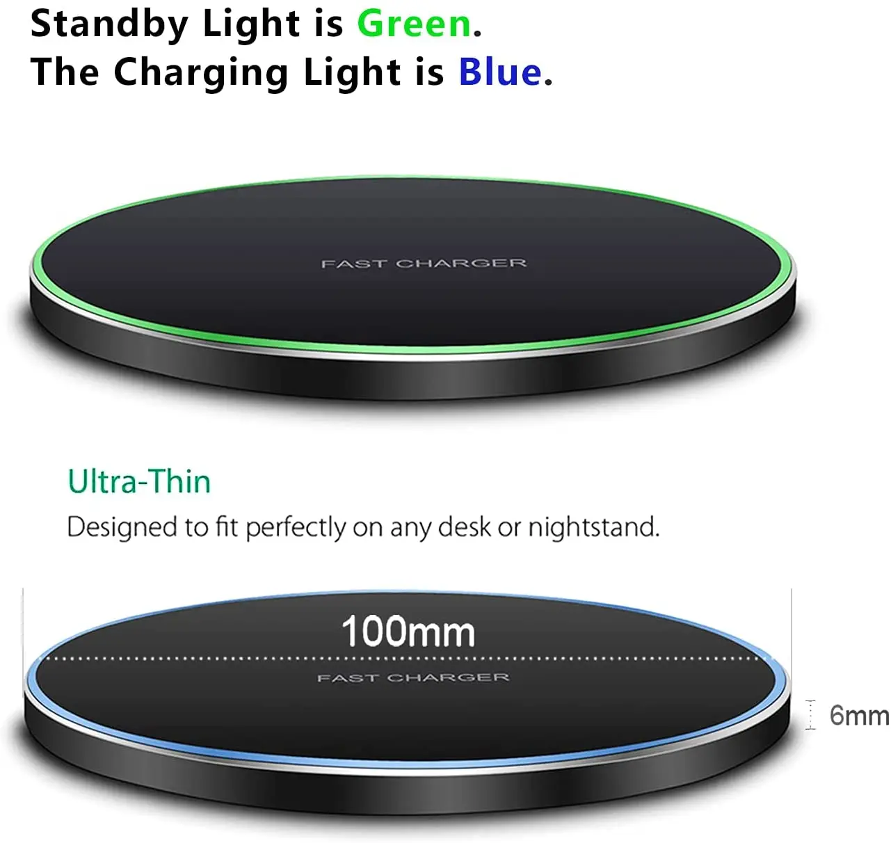 Wireless Charger 15W Fast Charging Pad for Iphone 11-15