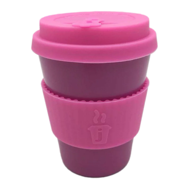 12 oz Biodegradable Custom Printed Reusable Bamboo Fiber Coffee Cup with Lid