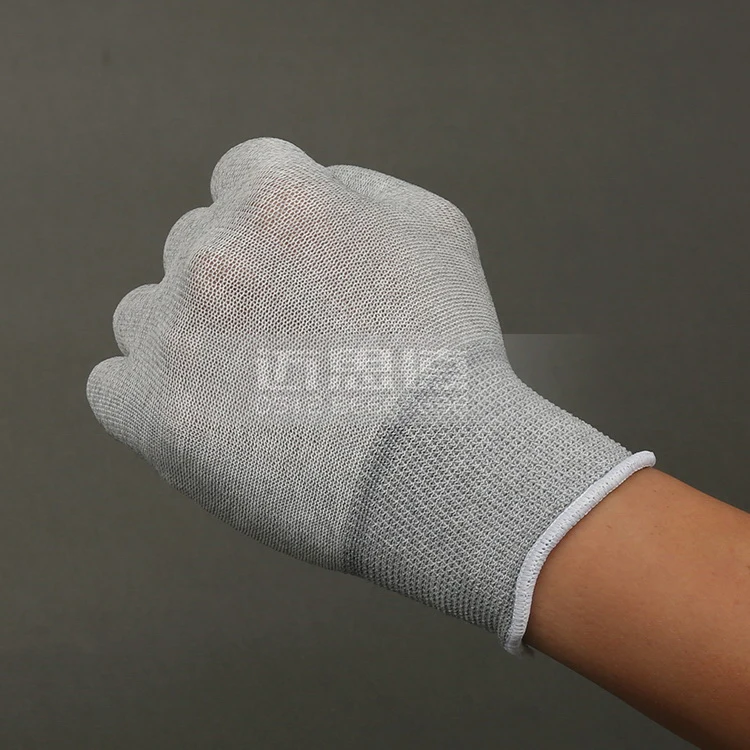 Рабочие перчатки ESD безопасные Электронные сборные безворсовые проводящие из углеродного волокна PU для