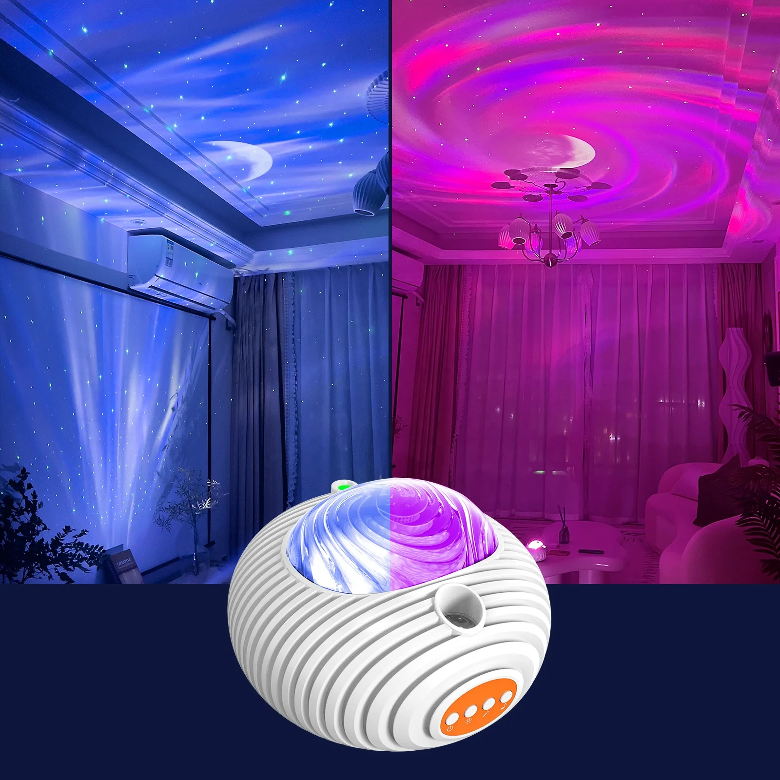 EGOGO 3D Double Effect galaxy Projector Aurora Projector Rechargeable Night Light Sky Star Projector for Bedroom