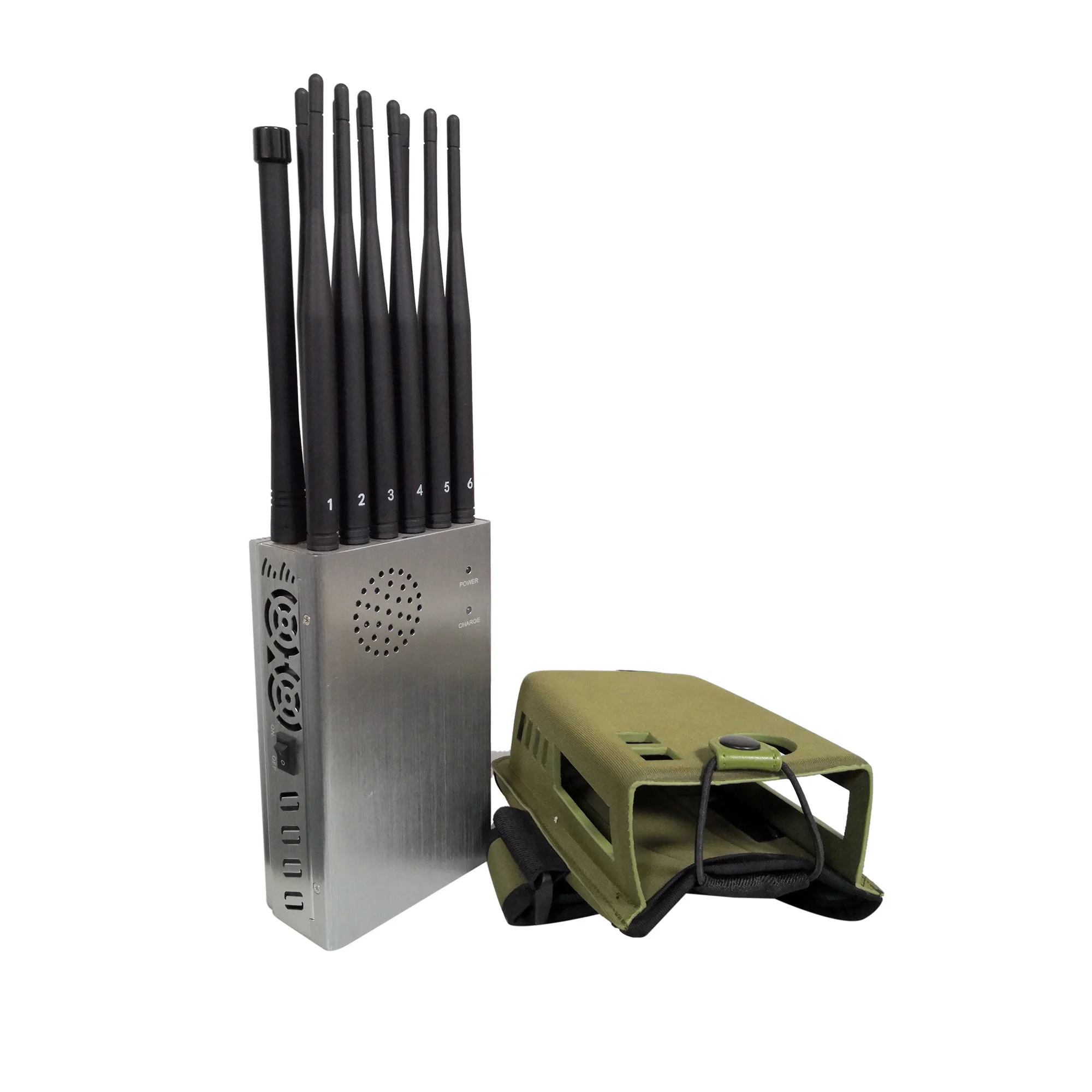 The Latest Handheld 12 Bands Cell Phone Jammer With Nylon Cover,Blocking 5G 4G Wi-Fi5G Jammer