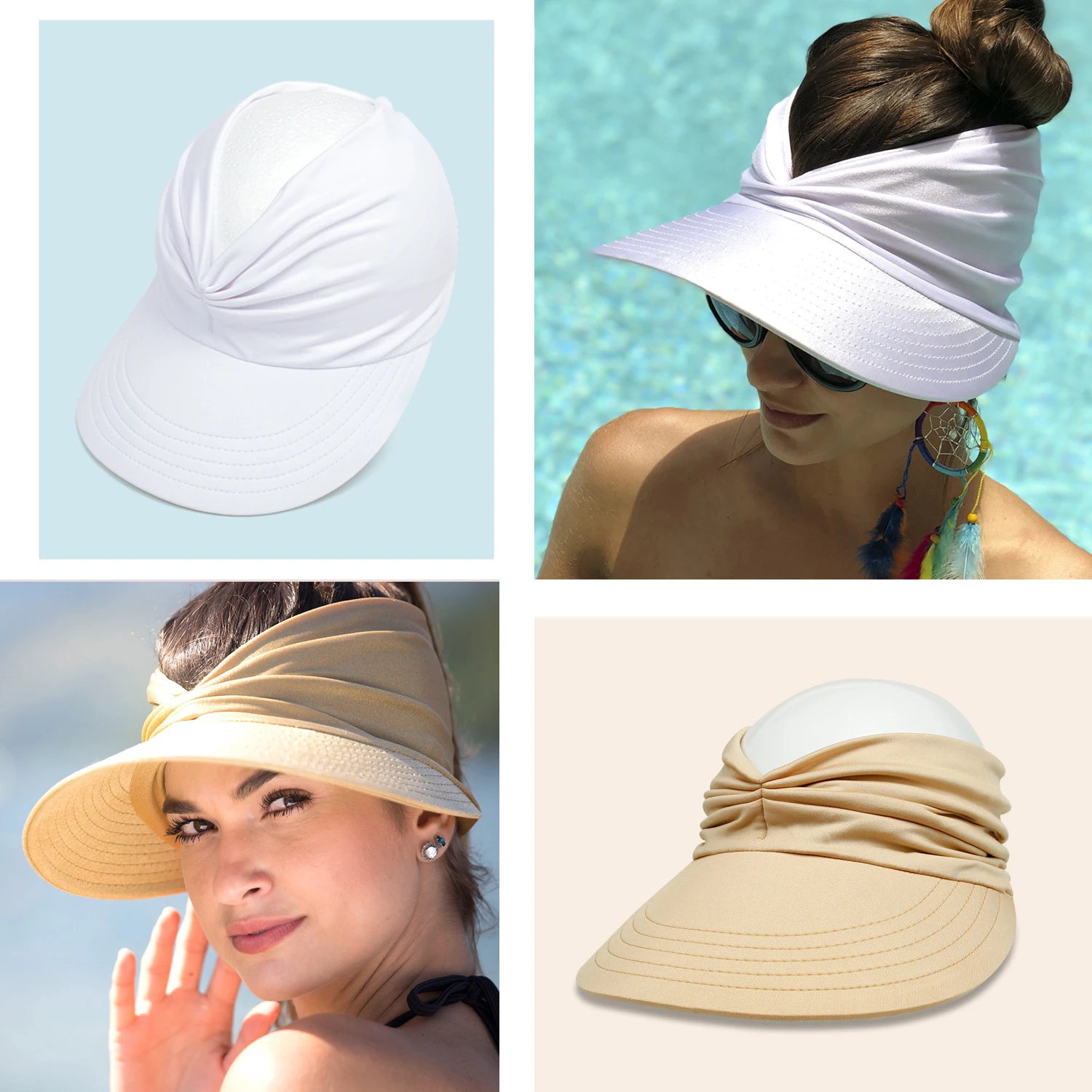 Custom Wholesale Blank Outdoor Hollow Top Hat Casual Nylon Adjustable Elastic Headband Sunshade