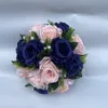 Peach powder with navy blue