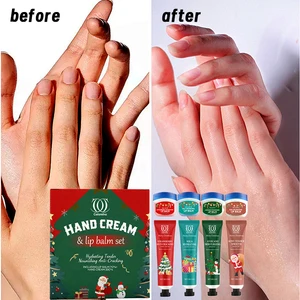 Wholesale Calantha Christmas Hand Cream & Lip Balm Set with Hydration Glycerin Moisturizing & Whitening Nourishing for Dry Hands