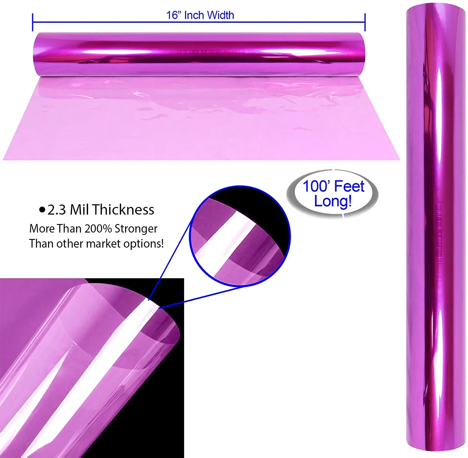 Valentine's Day Pink Cellophane Wrap Roll, Translucent Pink Cellophane  Wrapping Paper, 16 Inch Width x 100 Ft Long Colored Cellophane Rolls for  Gift