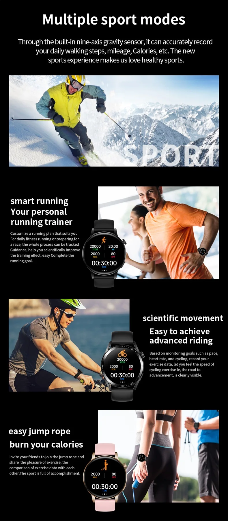 1.36 Inch IPS 390*390 Round Smart Watch for Men IP67 Waterproof BT Call Fitness Tracker 8762DT Dafit App AK03 Pro Smart Watch (10).jpg