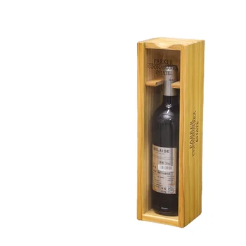 pine single wine bottle gift box bottle wine box wood display single bottle wooden wine box
