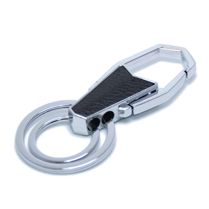 New Creative Chain Ring Hook Men Metal Octagon Alloy Hanger Organizer Auto Gifts Car Key Holder Leather_voghion.com