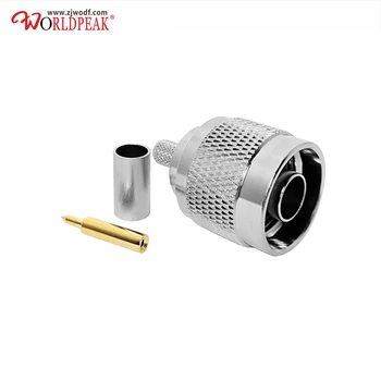 10 Connettori RF Tipo N Maschio A Crimpare Per Cavi RG58, LMR195, RG400, RG142, LMR200