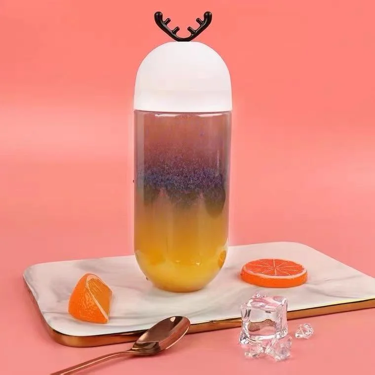 500ml透明カプセル型ペットボトル飲料ソーダエネルギードリンク