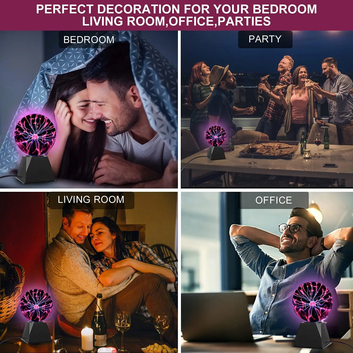 New Product 6 Inch  with Wireless Audio Sound Control Novelty Plasma Ball