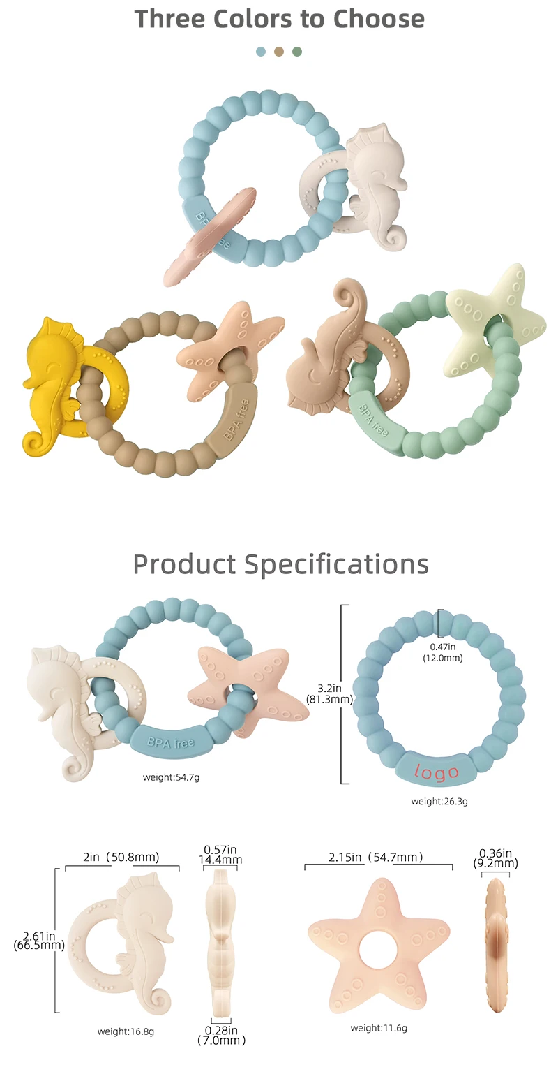 New Born Baby Products Bpa Free Animal Hand Pacifier Chewing Toy Soft ...