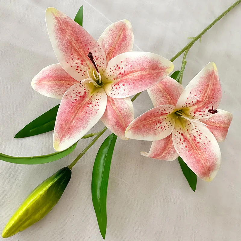 product jh factorys three headed silk lily flower wedding christmas and graduation decorative flower direct manufacturer supply-61