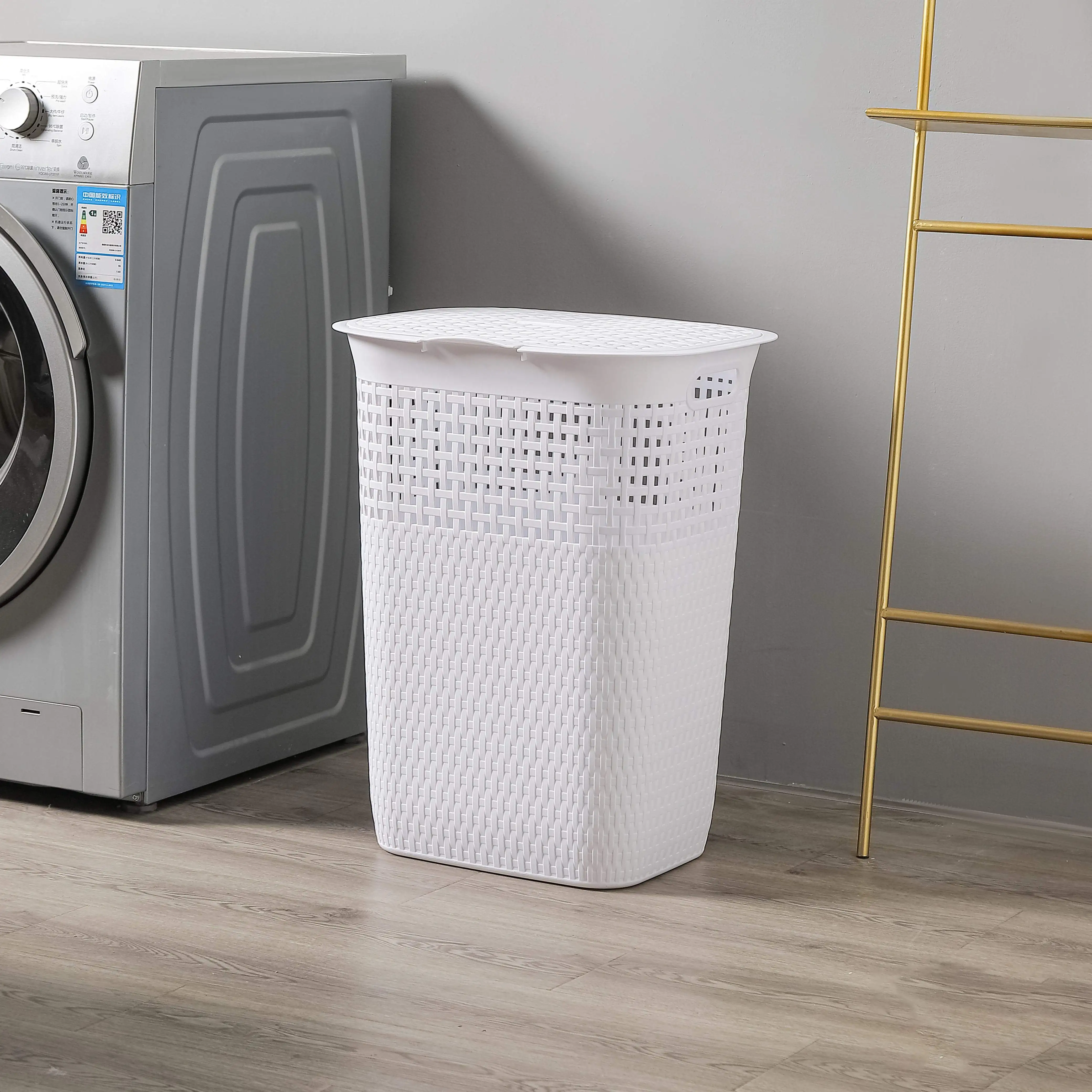 Fashion Plastic Dirty Clothes Basket for Home Bathroom Corner Laundry Basket Hamper Baskets