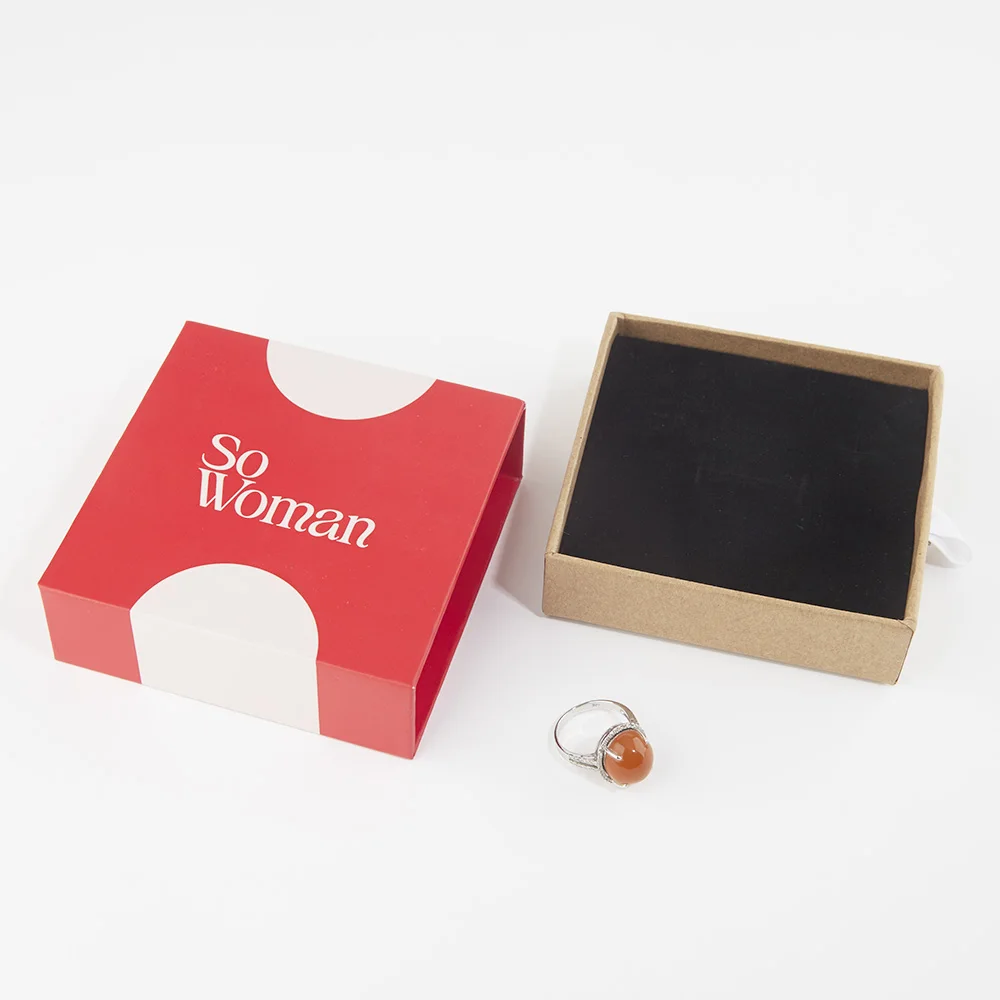 Luxury Mother's Diamond Ring Box | Custom Kraft Paper Bijoux Case | Hot Selling Wholesale Gift Packaging