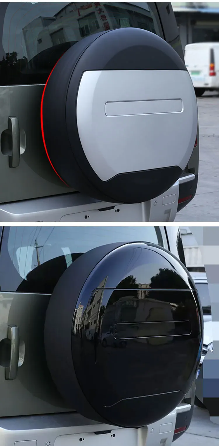 Black or White Tire Cover Exterior Accessory ABS Spare Wheel Cover for Land Rover Defender Rear Door Compartment Tire Cover supplier
