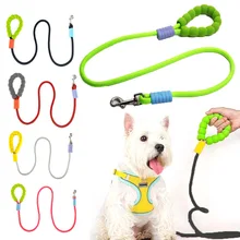 Okinawa Colorful Anti-Pull Dog Competition-Grade Leash Padded Nylon Pet Leash with Solid Round Rope